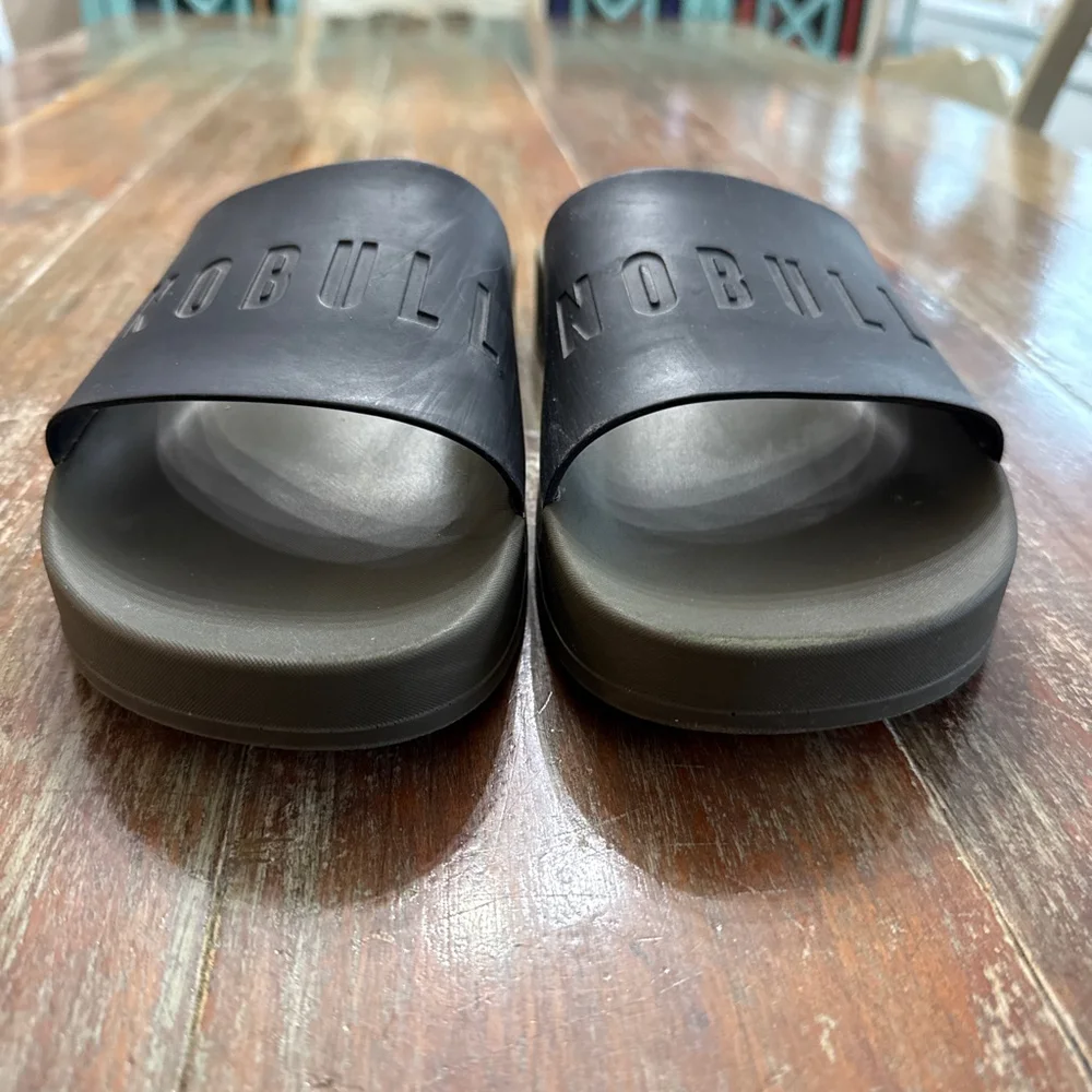 NOBULL Slide Sandals Unisex Olive Green Black Women 11.5 Men 10